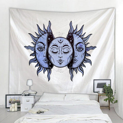 Beautiful Psychedelic Face Printing Big Wall Mounted Cheap Hippie Wall Hanging Bohemian Wall Tapestry Mandala Wall Art Decoratio