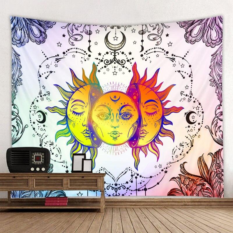 Beautiful Psychedelic Face Printing Big Wall Mounted Cheap Hippie Wall Hanging Bohemian Wall Tapestry Mandala Wall Art Decoratio