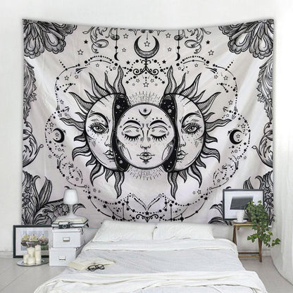 Beautiful Psychedelic Face Printing Big Wall Mounted Cheap Hippie Wall Hanging Bohemian Wall Tapestry Mandala Wall Art Decoratio
