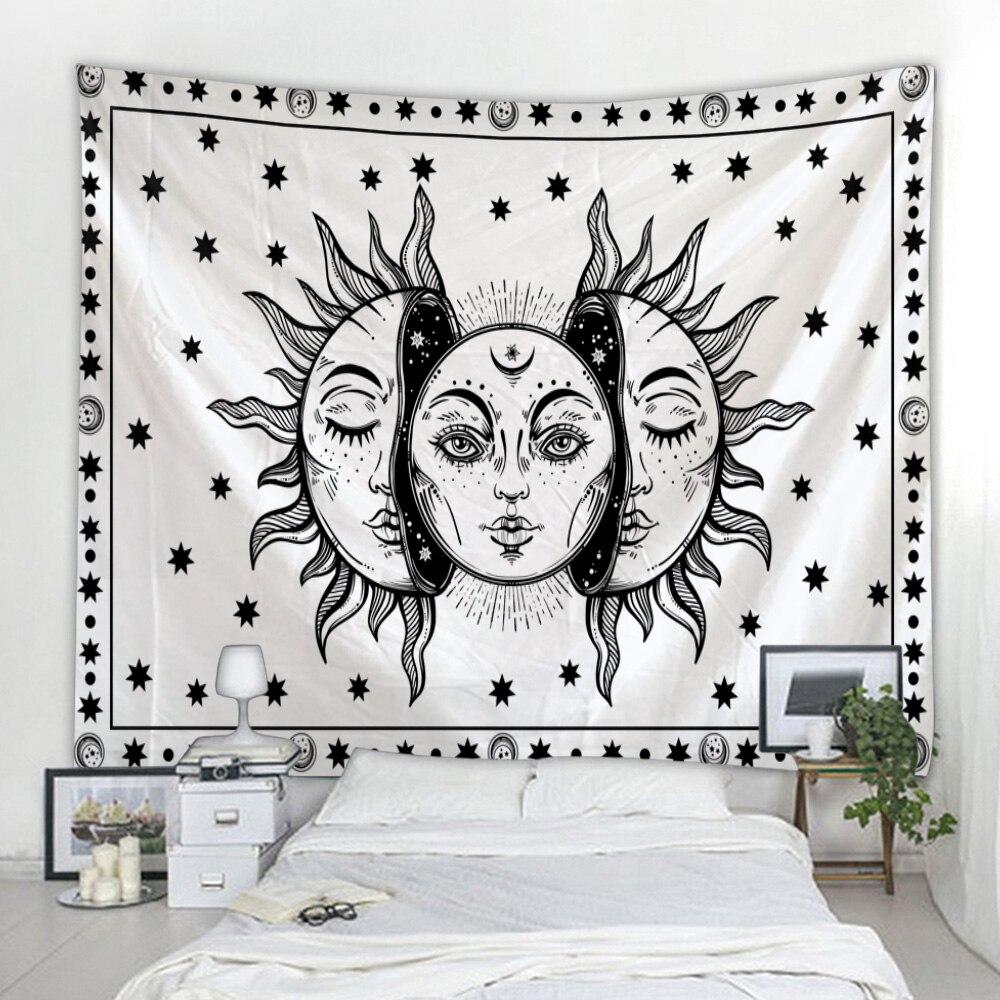 Beautiful Psychedelic Face Printing Big Wall Mounted Cheap Hippie Wall Hanging Bohemian Wall Tapestry Mandala Wall Art Decoratio