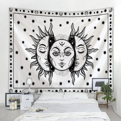 Beautiful Psychedelic Face Printing Big Wall Mounted Cheap Hippie Wall Hanging Bohemian Wall Tapestry Mandala Wall Art Decoratio