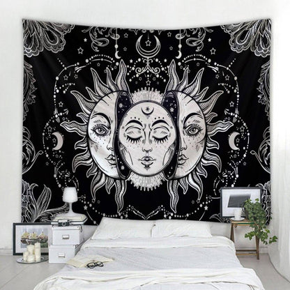 Beautiful Psychedelic Face Printing Big Wall Mounted Cheap Hippie Wall Hanging Bohemian Wall Tapestry Mandala Wall Art Decoratio