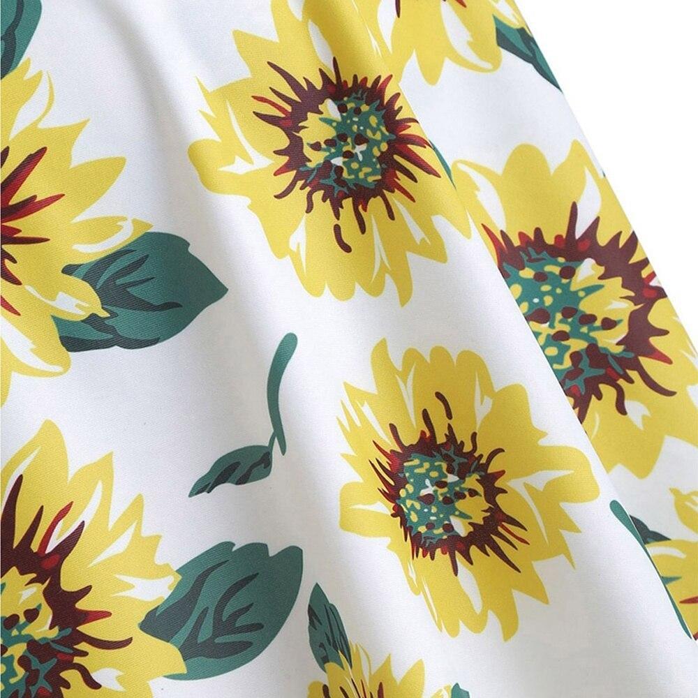 Summer High Waist Sunflower Print Split Swimsuit