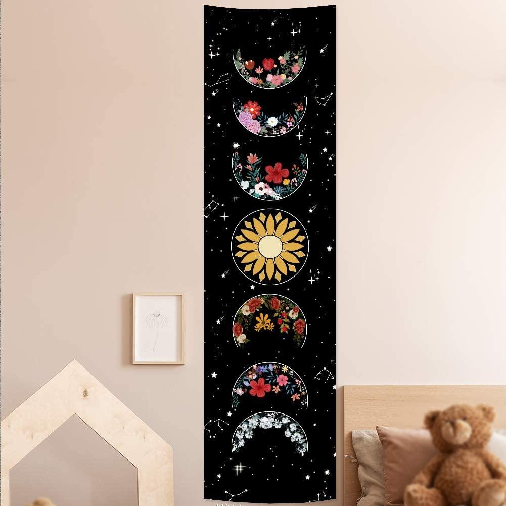 Black And White Moon Sun Wall Hanging Tapestry Moon Floral Throw Blanket Home Decor Wall Hanging Bohemian Wall Tapestries