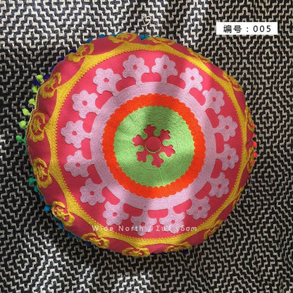 Bohemian Tatami Cushion Cute Pillow  Fluffy Pillow   Embroidered Futon Chair Cushion Round Tassel With Core  Pillow Decorative