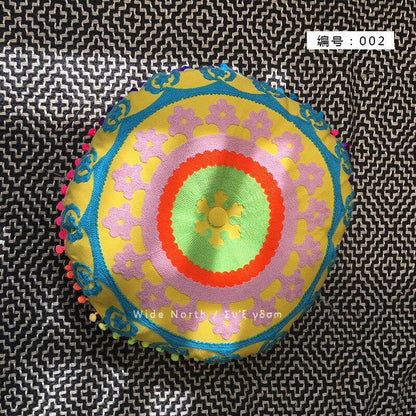 Bohemian Tatami Cushion Cute Pillow  Fluffy Pillow   Embroidered Futon Chair Cushion Round Tassel With Core  Pillow Decorative
