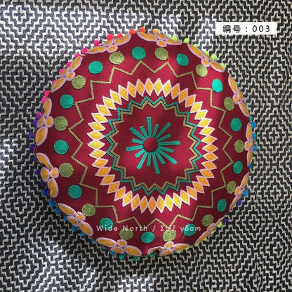 Bohemian Tatami Cushion Cute Pillow  Fluffy Pillow   Embroidered Futon Chair Cushion Round Tassel With Core  Pillow Decorative