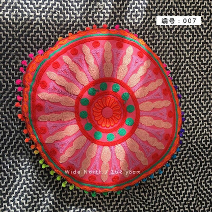 Bohemian Tatami Cushion Cute Pillow  Fluffy Pillow   Embroidered Futon Chair Cushion Round Tassel With Core  Pillow Decorative