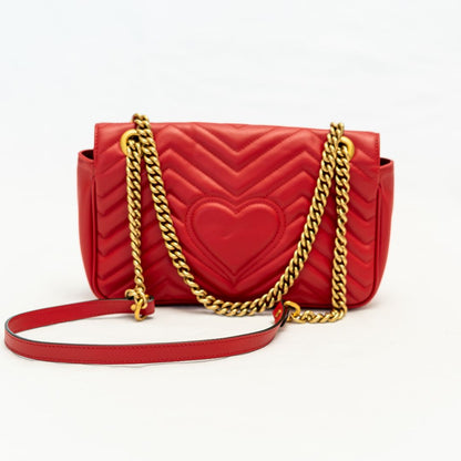Gucci GG Marmont leather red shoulder bag