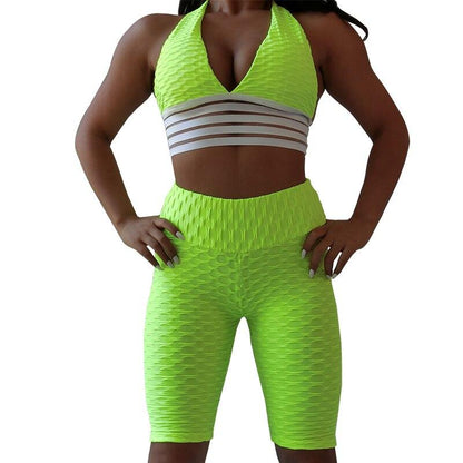 Sexy Deep V-Neck Halter Workout Women Bar Women Clothing 11 Color