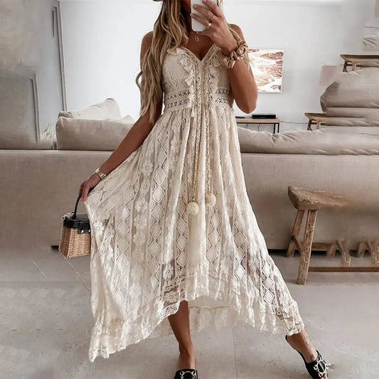 Camis Dress For Women 2023 Vestido Evening Dress Korean Vintage Summer Elegant Beach Bohemian Long Dresses For Female Clothing