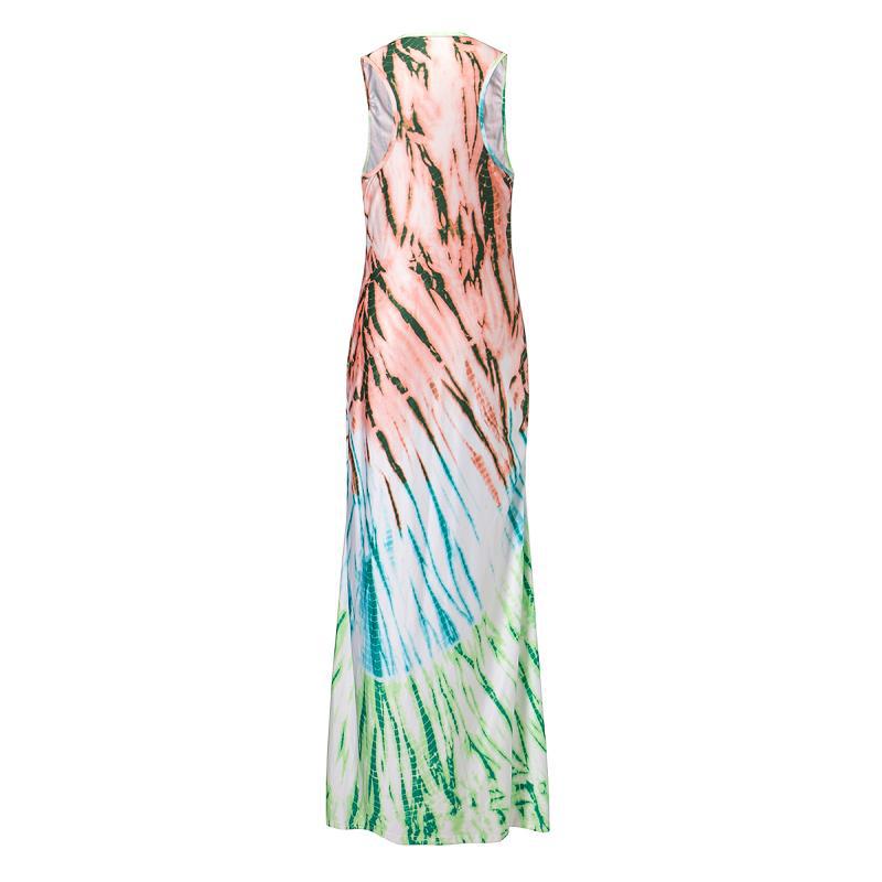 Casual Female Dress Plus Size Woman Dress Max Sleeveless O-Neck Vestido Printing