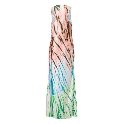 Casual Female Dress Plus Size Woman Dress Max Sleeveless O-Neck Vestido Printing