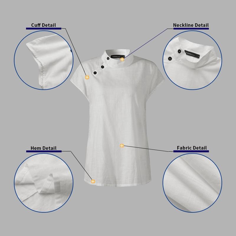 Celmia Stylish Tunic Tops Plus Size Women Short Sleeve Summer Blouses Buttons Solid Cotton Linen Tops Casual Loose Blusas Femme