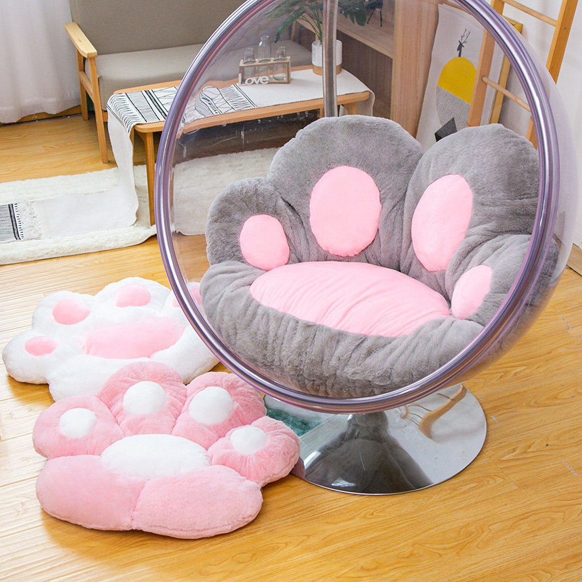 Chair Cushions, Cute Cat Paw Shape Plush Seat Cushions For Home Office Hotel Café New Style 2021