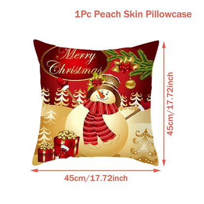 Christmas Cushion Cover Merry Christmas Decorations For Home Christmas Ornament Navidad Noel Xmas Gifts Happy New Year