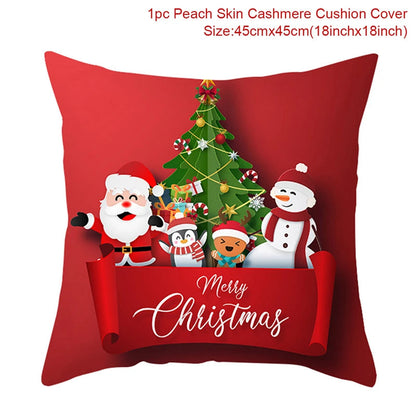 Christmas Cushion Cover Merry Christmas Decorations For Home Christmas Ornament Navidad Noel Xmas Gifts Happy New Year