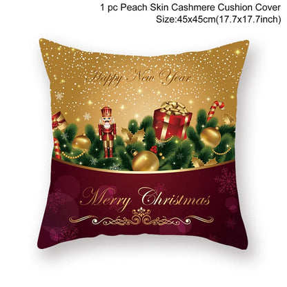 Christmas Cushion Cover Merry Christmas Decorations For Home Christmas Ornament Navidad Noel Xmas Gifts Happy New Year