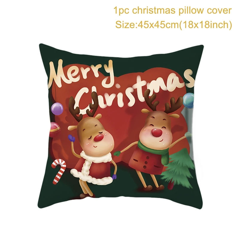 Christmas Cushion Cover Merry Christmas Decorations For Home Christmas Ornament Navidad Noel Xmas Gifts Happy New Year