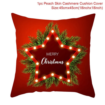Christmas Cushion Cover Merry Christmas Decorations For Home Christmas Ornament Navidad Noel Xmas Gifts Happy New Year