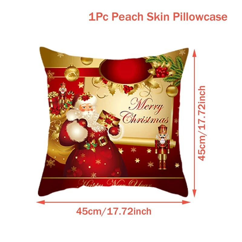 Christmas Cushion Cover Merry Christmas Decorations For Home Christmas Ornament Navidad Noel Xmas Gifts Happy New Year