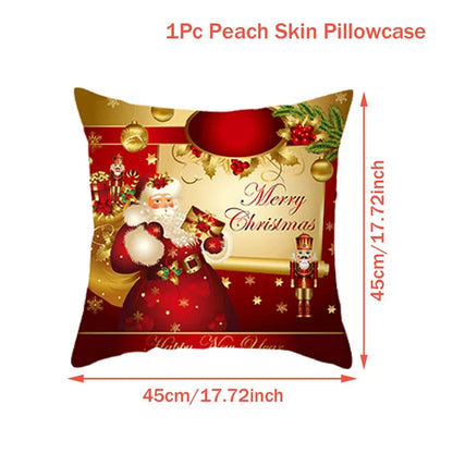 Christmas Cushion Cover Merry Christmas Decorations For Home Christmas Ornament Navidad Noel Xmas Gifts Happy New Year