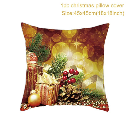 Christmas Cushion Cover Merry Christmas Decorations For Home Christmas Ornament Navidad Noel Xmas Gifts Happy New Year