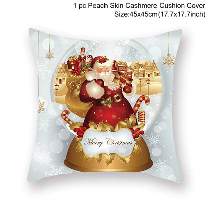 Christmas Cushion Cover Merry Christmas Decorations For Home Christmas Ornament Navidad Noel Xmas Gifts Happy New Year