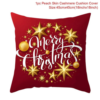 Christmas Cushion Cover Merry Christmas Decorations For Home Christmas Ornament Navidad Noel Xmas Gifts Happy New Year