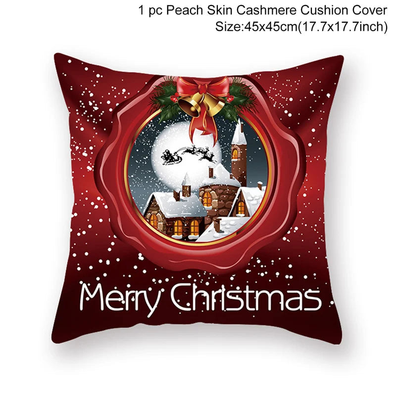 Christmas Cushion Cover Merry Christmas Decorations For Home Christmas Ornament Navidad Noel Xmas Gifts Happy New Year