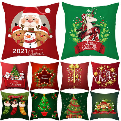 Christmas Cushion Cover Merry Christmas Decorations For Home Christmas Ornament Navidad Noel Xmas Gifts Happy New Year