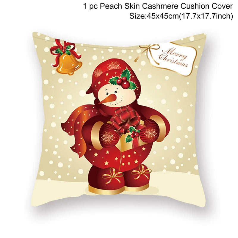 Christmas Cushion Cover Merry Christmas Decorations For Home Christmas Ornament Navidad Noel Xmas Gifts Happy New Year