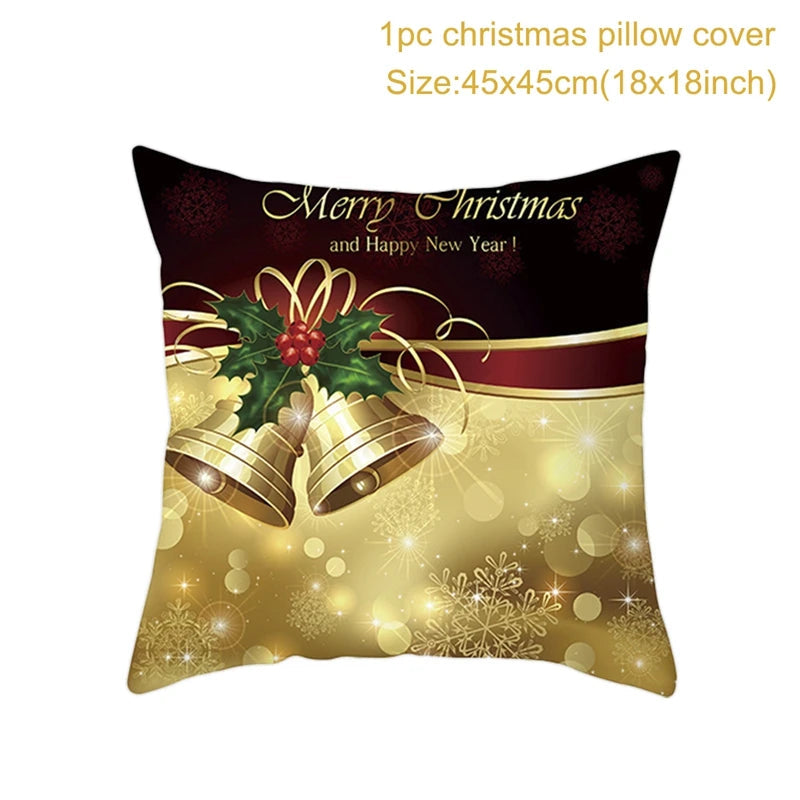 Christmas Cushion Cover Merry Christmas Decorations For Home Christmas Ornament Navidad Noel Xmas Gifts Happy New Year
