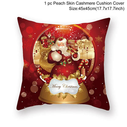 Christmas Cushion Cover Merry Christmas Decorations For Home Christmas Ornament Navidad Noel Xmas Gifts Happy New Year