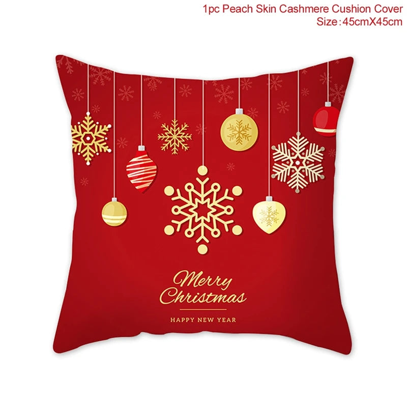 Christmas Cushion Cover Merry Christmas Decorations For Home Christmas Ornament Navidad Noel Xmas Gifts Happy New Year