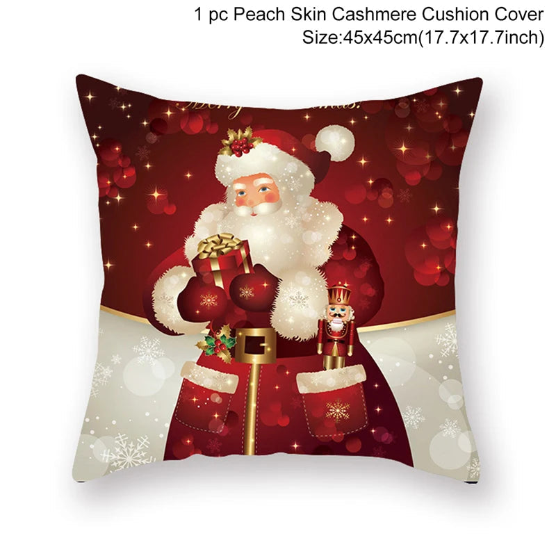 Christmas Cushion Cover Merry Christmas Decorations For Home Christmas Ornament Navidad Noel Xmas Gifts Happy New Year