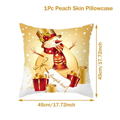 Christmas Cushion Cover Merry Christmas Decorations For Home Christmas Ornament Navidad Noel Xmas Gifts Happy New Year