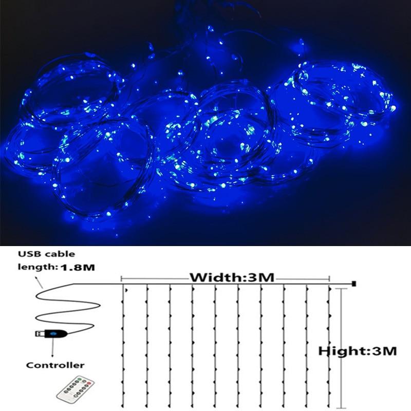 Christmas Decorations For Home 3M Curtain String Light Flash Fairy Garland Home Decor Navidad 2021 Xmas Decoration New Year 2022
