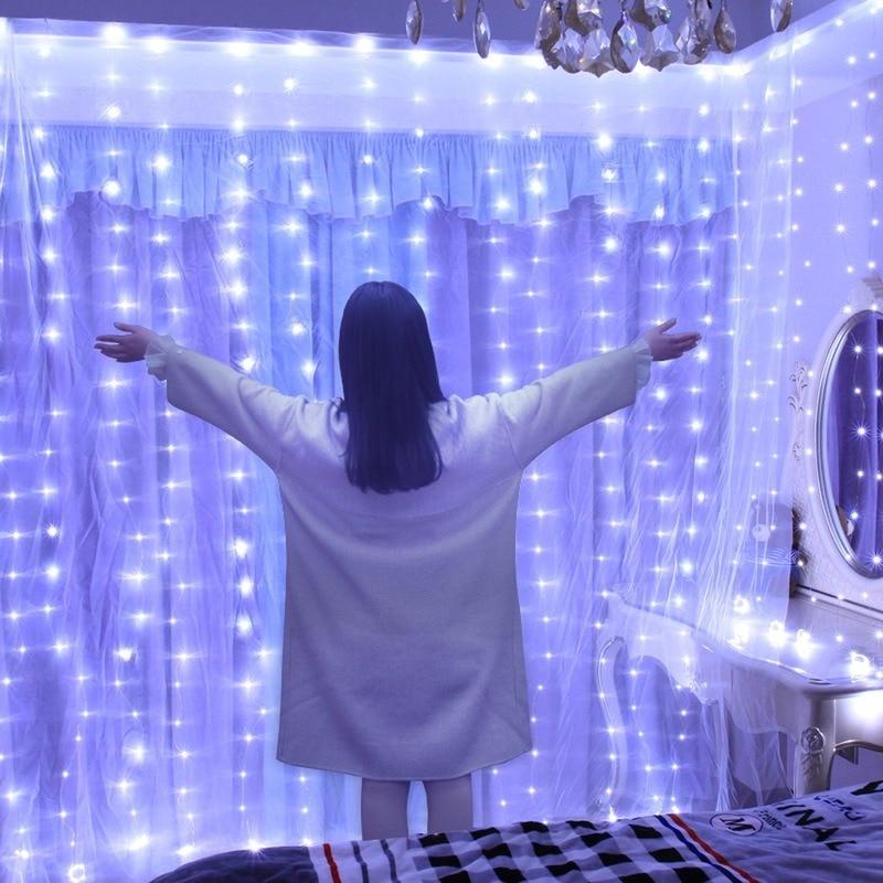 Christmas Decorations For Home 3M Curtain String Light Flash Fairy Garland Home Decor Navidad 2021 Xmas Decoration New Year 2022