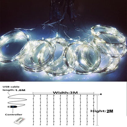 Christmas Decorations For Home 3M Curtain String Light Flash Fairy Garland Home Decor Navidad 2021 Xmas Decoration New Year 2022