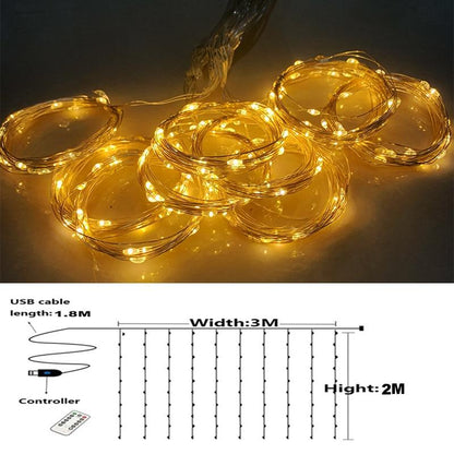 Christmas Decorations For Home 3M Curtain String Light Flash Fairy Garland Home Decor Navidad 2021 Xmas Decoration New Year 2022