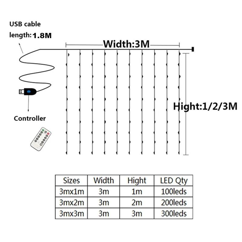 Christmas Decorations For Home 3M Curtain String Light Flash Fairy Garland Home Decor Navidad 2021 Xmas Decoration New Year 2022