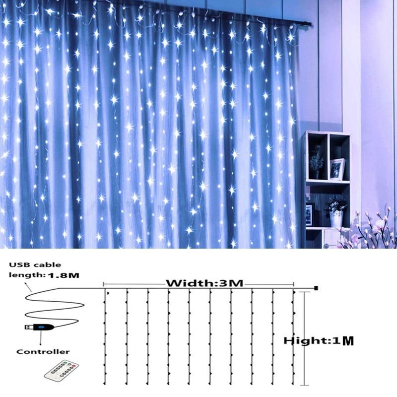 Christmas Decorations For Home 3M Curtain String Light Flash Fairy Garland Home Decor Navidad 2021 Xmas Decoration New Year 2022
