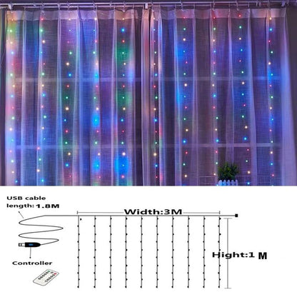 Christmas Decorations For Home 3M Curtain String Light Flash Fairy Garland Home Decor Navidad 2021 Xmas Decoration New Year 2022