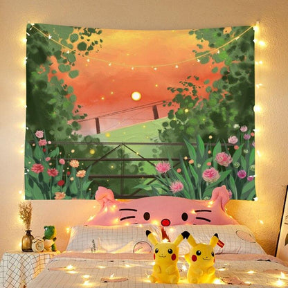 Cute Tapestry Wall Hanging Wall Decor View Hanging Cloth Cute Decoration Painting Tapestry Net Red Background Cloth Dormitory