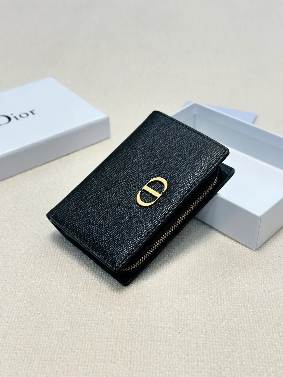 Dior Leather Black Wallet 13.5x9.5x3.5cm