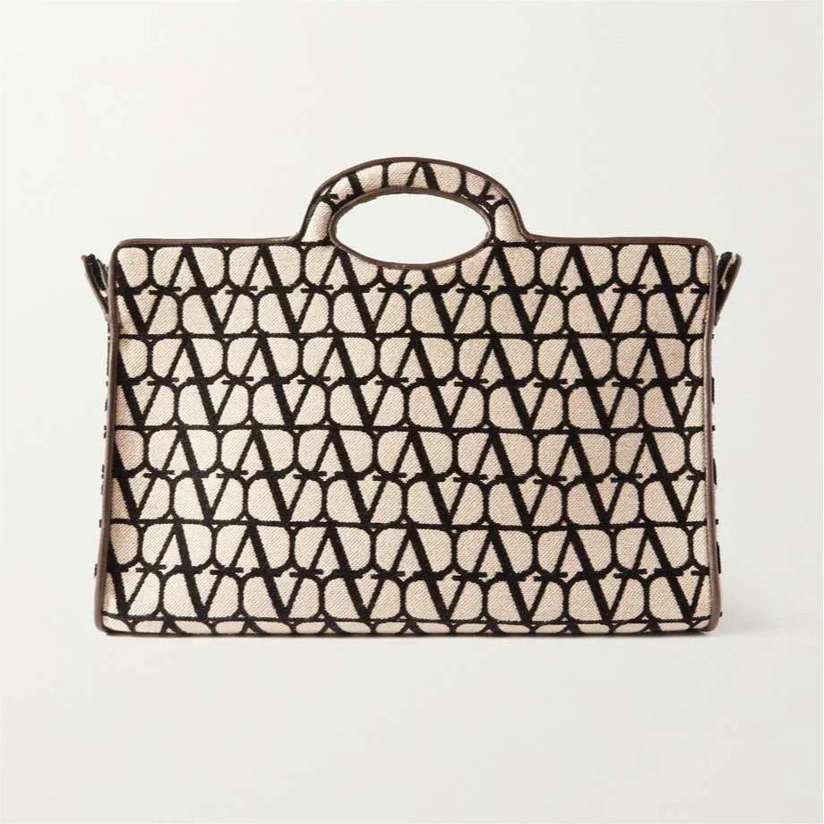 VALENTINO GARAVANI Valentino Garavani La Troisième Toile Iconographe flocked canvas tote