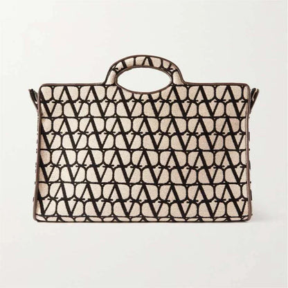 VALENTINO GARAVANI Valentino Garavani La Troisième Toile Iconographe flocked canvas tote