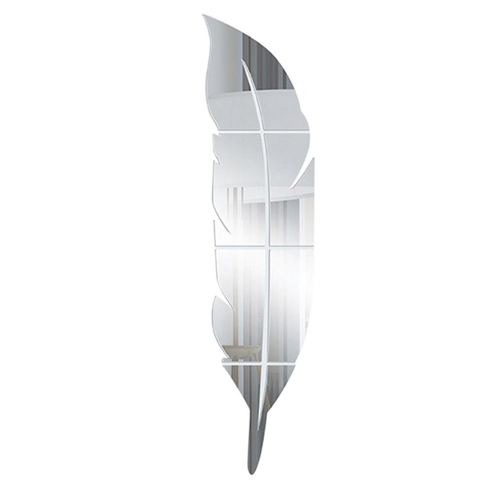 Diy Feather Plume 3D Mirror Wall Sticker For Living Room Art Home Decor Vinyl Decal Acrylic Sticker Mural Wall Decor Wallpaper