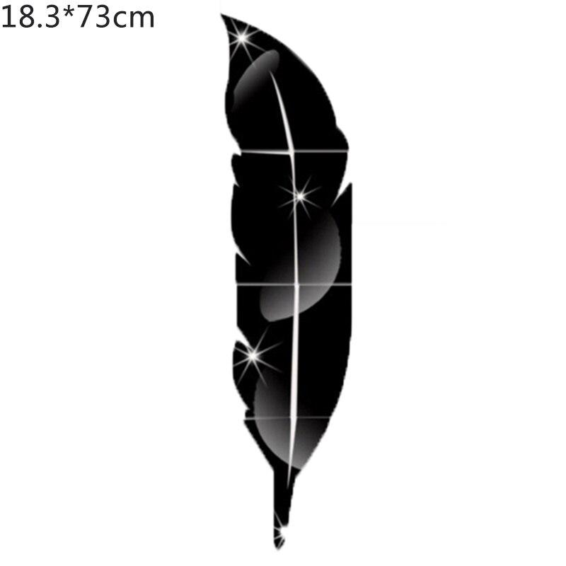 Diy Feather Plume 3D Mirror Wall Sticker For Living Room Art Home Decor Vinyl Decal Acrylic Sticker Mural Wall Decor Wallpaper